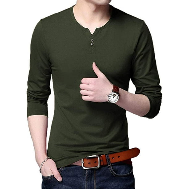 Aiyino Mens Casual Slim Fit Long Sleeve Henley T-Shirts Cotton Shirts Aiyino Mens Casual Slim Fit Long Sleeve Henley T-Shirts Cotton Shirts